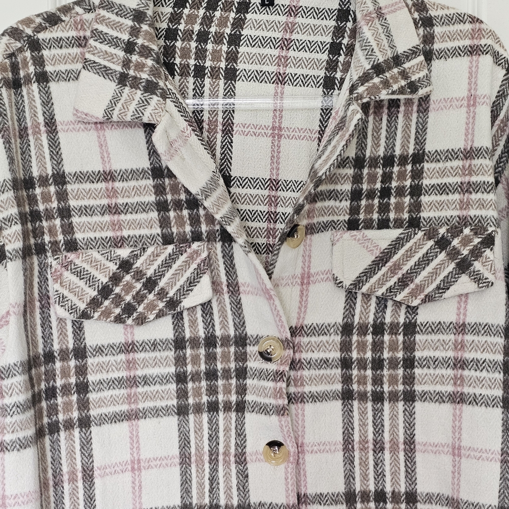 Plaid Button-Up Outerware - Picture 3 of 6